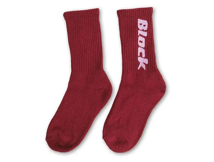 Calcetin Largo Block Unisex Burdeo