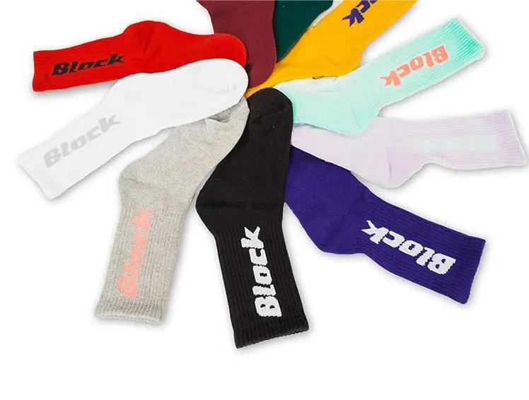 Calcetin Largo Block Unisex Burdeo