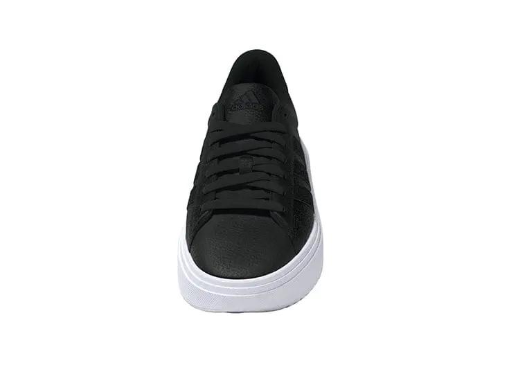 Zapatilla Adidas Grand Court Plataforma Cuero Mujer Negro