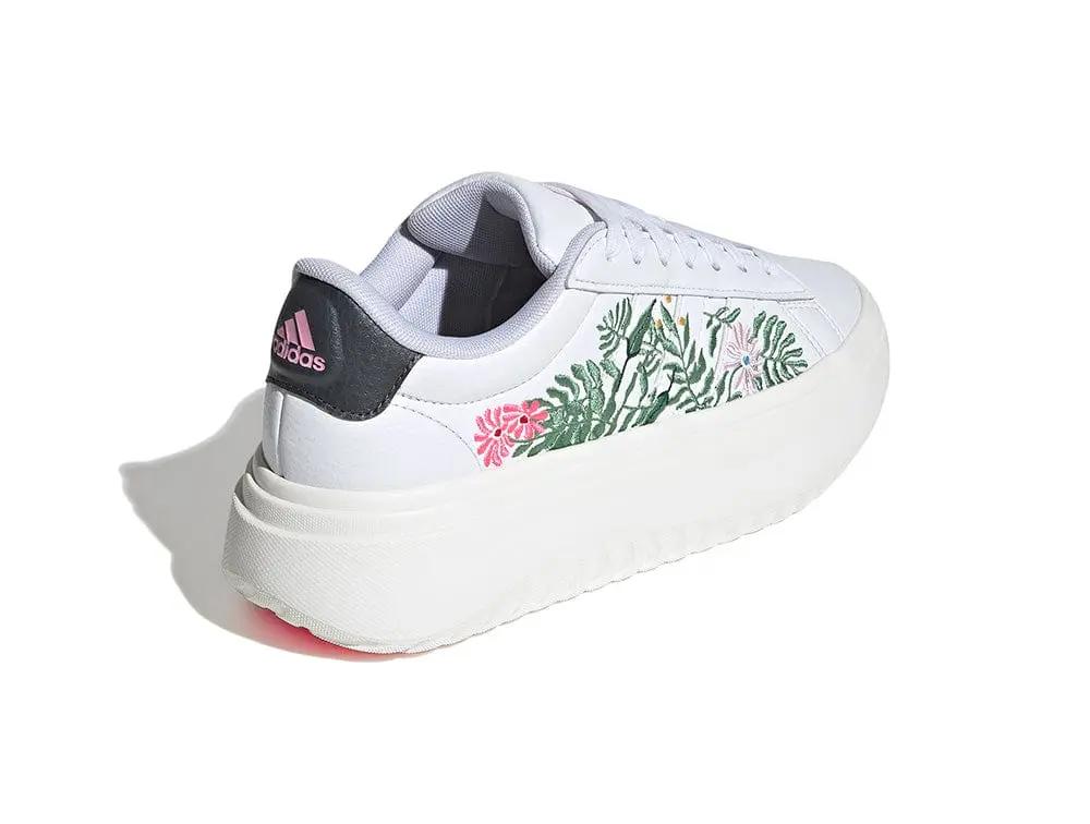 Zapatilla Adidas Grand Court Platform Cuero Mujer Blanco