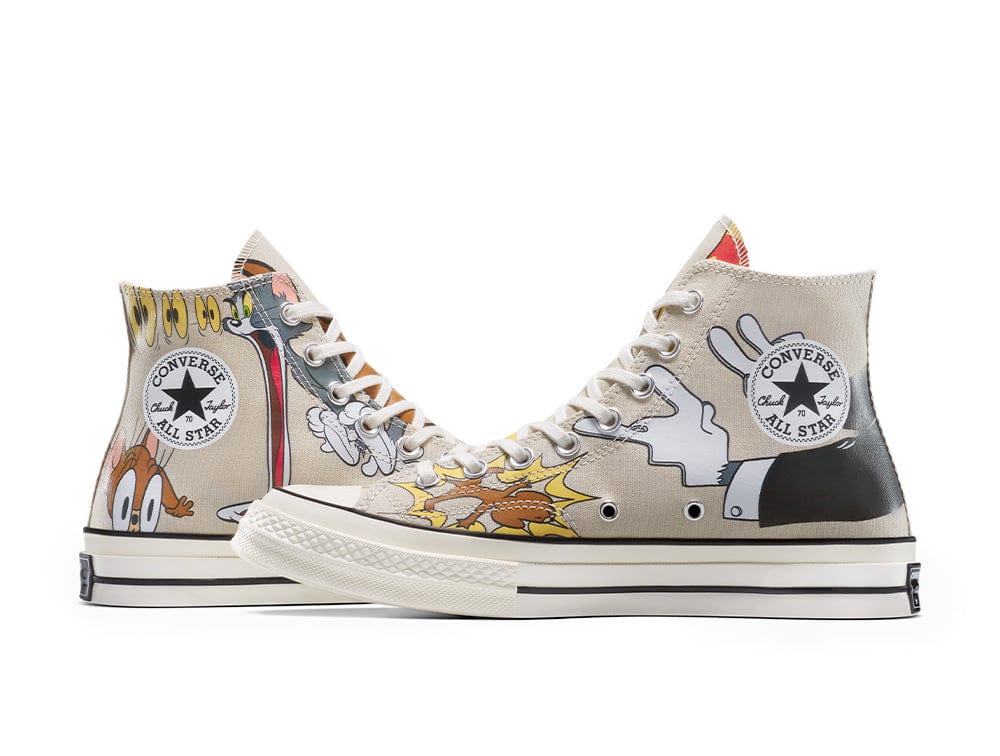 Zapatilla Converse Chuck 70 Hi Tom y Jerry Unisex Blanco
